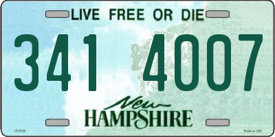 NH license plate 3414007