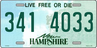 NH license plate 3414033