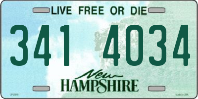NH license plate 3414034