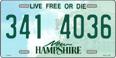 NH license plate 3414036