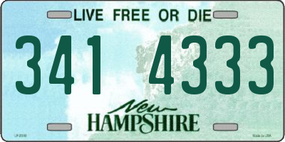 NH license plate 3414333