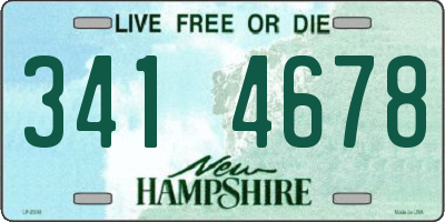 NH license plate 3414678