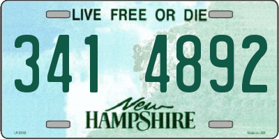 NH license plate 3414892