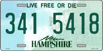 NH license plate 3415418