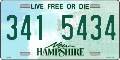NH license plate 3415434