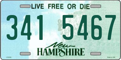 NH license plate 3415467