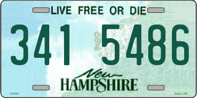 NH license plate 3415486