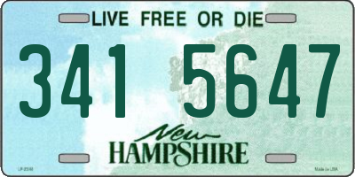 NH license plate 3415647