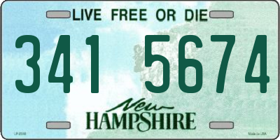 NH license plate 3415674