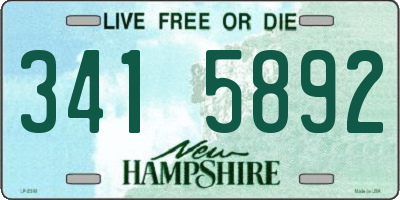 NH license plate 3415892