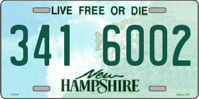 NH license plate 3416002