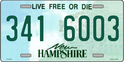 NH license plate 3416003
