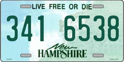 NH license plate 3416538