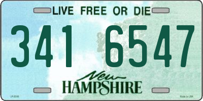 NH license plate 3416547