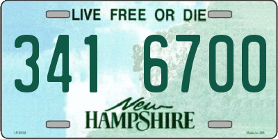 NH license plate 3416700