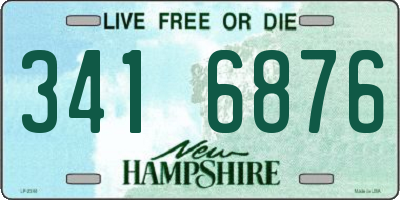 NH license plate 3416876