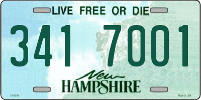 NH license plate 3417001