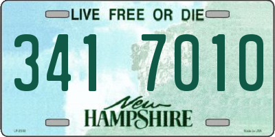 NH license plate 3417010