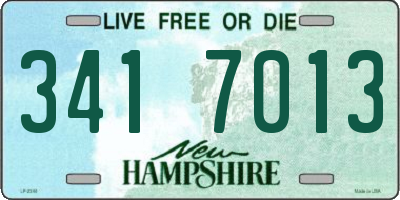 NH license plate 3417013