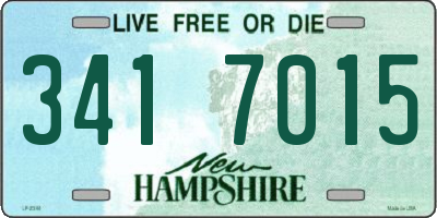 NH license plate 3417015