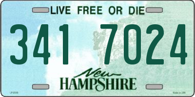 NH license plate 3417024