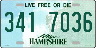 NH license plate 3417036