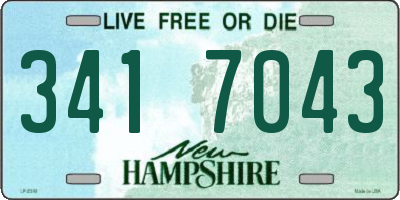 NH license plate 3417043