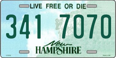 NH license plate 3417070