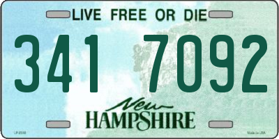 NH license plate 3417092