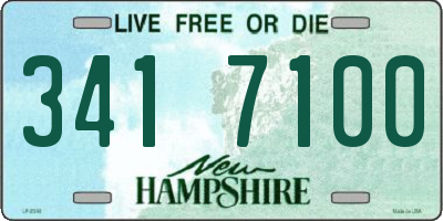 NH license plate 3417100