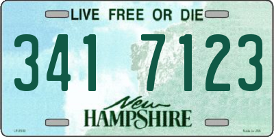 NH license plate 3417123