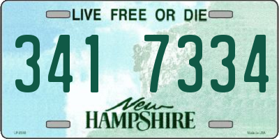 NH license plate 3417334