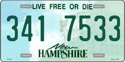 NH license plate 3417533