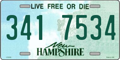 NH license plate 3417534