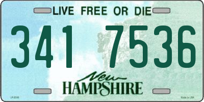 NH license plate 3417536