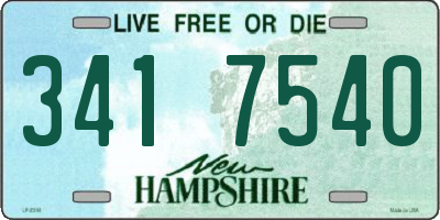 NH license plate 3417540