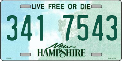 NH license plate 3417543