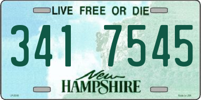 NH license plate 3417545