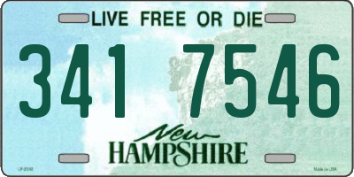 NH license plate 3417546