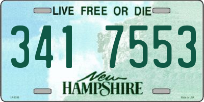NH license plate 3417553