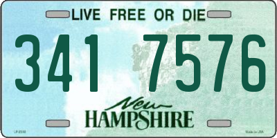 NH license plate 3417576