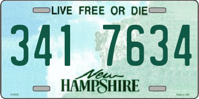 NH license plate 3417634