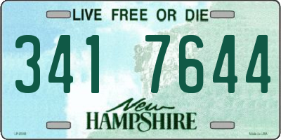 NH license plate 3417644