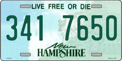 NH license plate 3417650