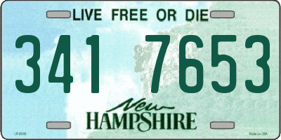 NH license plate 3417653