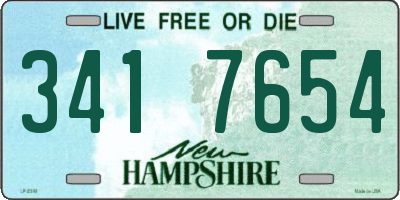 NH license plate 3417654