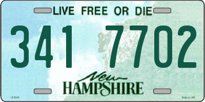 NH license plate 3417702
