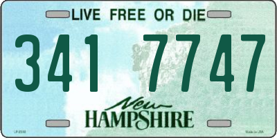 NH license plate 3417747