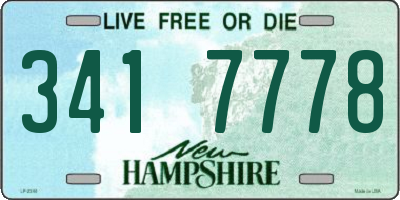 NH license plate 3417778