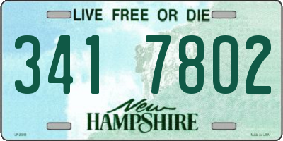 NH license plate 3417802